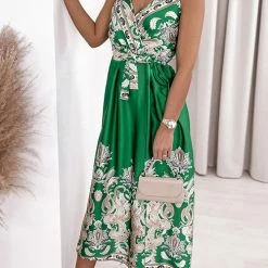 Levency New In Paisley Print V Neck Slip Maxi Dress