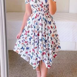 Levency Shirred Bodice Off Shoulder Flap Asymmetric Dress New In