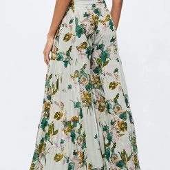 Levency Print Belted Palazzo Pant