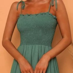 Levency Smocked Tiered Strap Maxi Dress