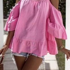 Levency Flares Seeve Off Shoulder Blouse