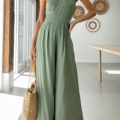 Levency One Shoulder Straps Wide Leg Jumpsuits New In