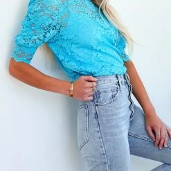 Levency Lace Overlay Blouse