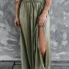 Levency New In Slit Drawstring Maxi Skirts