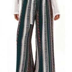 Levency Striped Tie Waist Wide Leg Pants