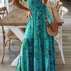 Levency New In Boho Print Slip Maxi Dress