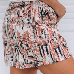 Levency New In Leopard Patchwork Drawstring Shorts