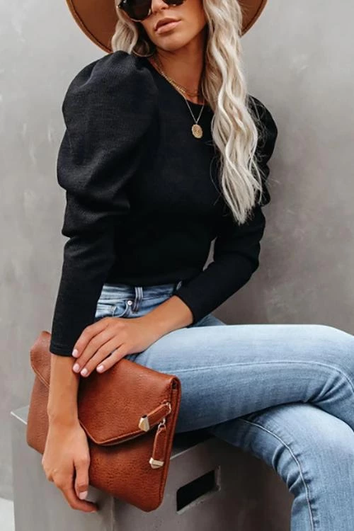 Levency New In Balloon Sleeve Knit Jumper 4 Levency New In Balloon Sleeve Knit Jumper