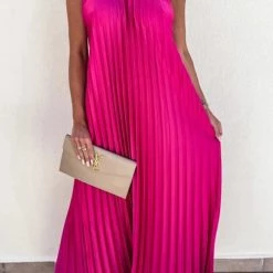 Levency Breeze Slip Pleated Maxi Dress