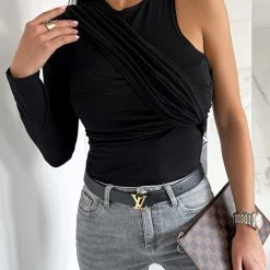 Levency Spirit Irregular Sleeves Twist Top New In