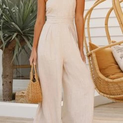 Levency One Shoulder Straps Wide Leg Jumpsuits New In