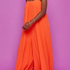 Levency Spaghetti Straps Wide Leg Jumpsuits New In