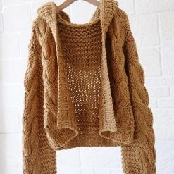 Levency Knit Loose Hoodie Cardigan 35 Levency Knit Loose Hoodie Cardigan