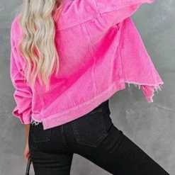 Levency Frayed Hem Cropped Corduroy Jacket New In 41 Levency Frayed Hem Cropped Corduroy Jacket New In