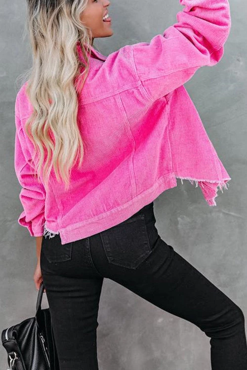 Levency Frayed Hem Cropped Corduroy Jacket New In 10 Levency Frayed Hem Cropped Corduroy Jacket New In