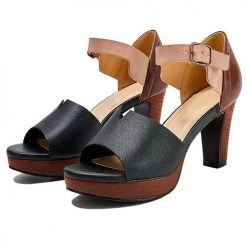 Levency Ankle Strap Chunky Heel Sandals