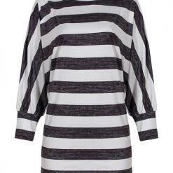 Levency Stripe O Neck Bat Blouse New In