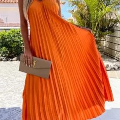 Levency Breeze Slip Pleated Maxi Dress