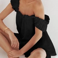 Levency Ruffles Square Neck Short Set