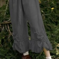 Levency Ruffles Hem Loose Leg Pants New In