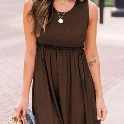 Levency New In Ruffles Waist Tank Mini Dress