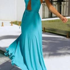 Levency Cross Halter Neck Backless Maxi Dress New In