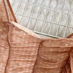 Levency Mesh Puff Sleeve Crop Top