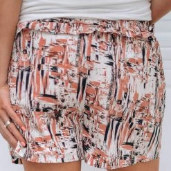 Levency New In Leopard Patchwork Drawstring Shorts