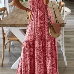 Levency New In Boho Print Slip Maxi Dress