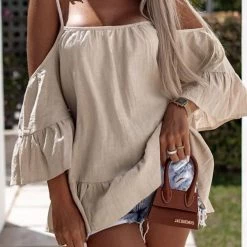 Levency Flares Seeve Off Shoulder Blouse