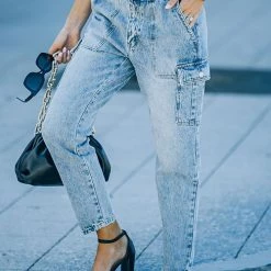 Levency New In High Rise Cargo Pockets Jeans