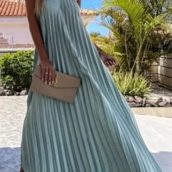 Levency Breeze Slip Pleated Maxi Dress