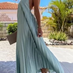 Levency Breeze Slip Pleated Maxi Dress