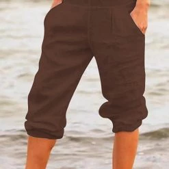 Levency Pockets High Waist Cropped Pants New In