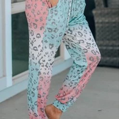 Levency Color Block Leopard Jogger New In