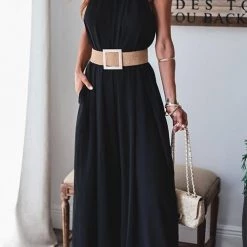 Levency Halter Neck Backless Jumpsuits