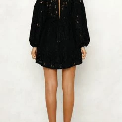 Levency Lace V Neck Puff Sleeve Mini Dress New In 14 Levency Lace V Neck Puff Sleeve Mini Dress New In