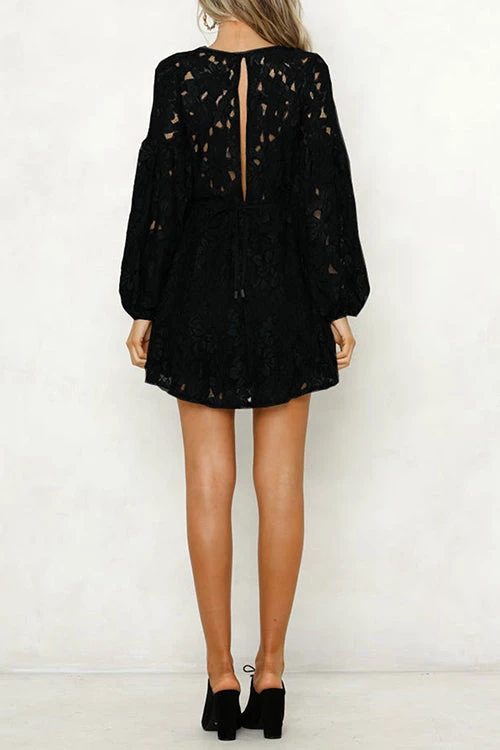 Levency Lace V Neck Puff Sleeve Mini Dress New In 7 Levency Lace V Neck Puff Sleeve Mini Dress New In