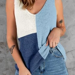 Levency Color Block Sweater Tank New In