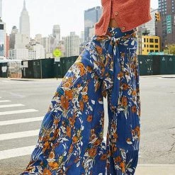 Levency Print Belted Palazzo Pant