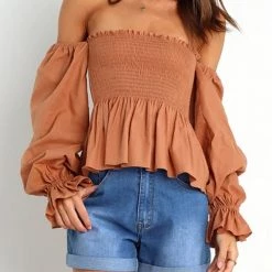 Levency New In Off Shoulder Flares Sleeve Blouse