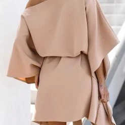 Levency New In Loose Bat Belted Mini Dress