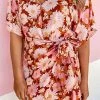 Levency New In Floral Side Tie Wrap Dress