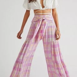 Levency Print Belted Palazzo Pant