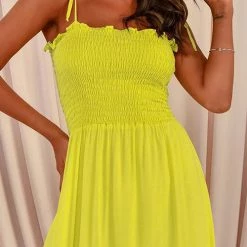 Levency Smocked Tiered Strap Maxi Dress