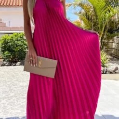 Levency Breeze Slip Pleated Maxi Dress