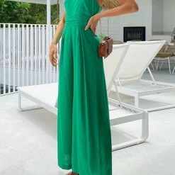 Levency One Shoulder Straps Wide Leg Jumpsuits New In