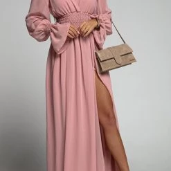 Levency New In Empire Waist V Neck Slit Maxi Dress 25 Levency New In Empire Waist V Neck Slit Maxi Dress