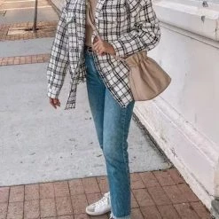 Levency Rhythm Of The Night Tweed Plaid Shacket