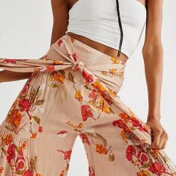 Levency Print Belted Palazzo Pant